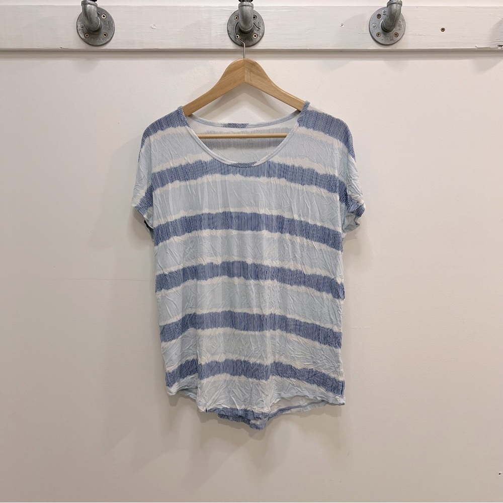 Lands end women’s super soft tshirt with blue and white stripes